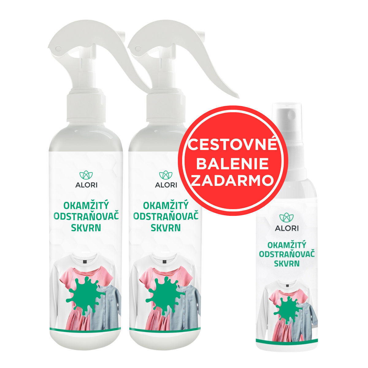 Instant odstranjevalec madežev 2x 250 ml + gratis potovalno pakiranje
