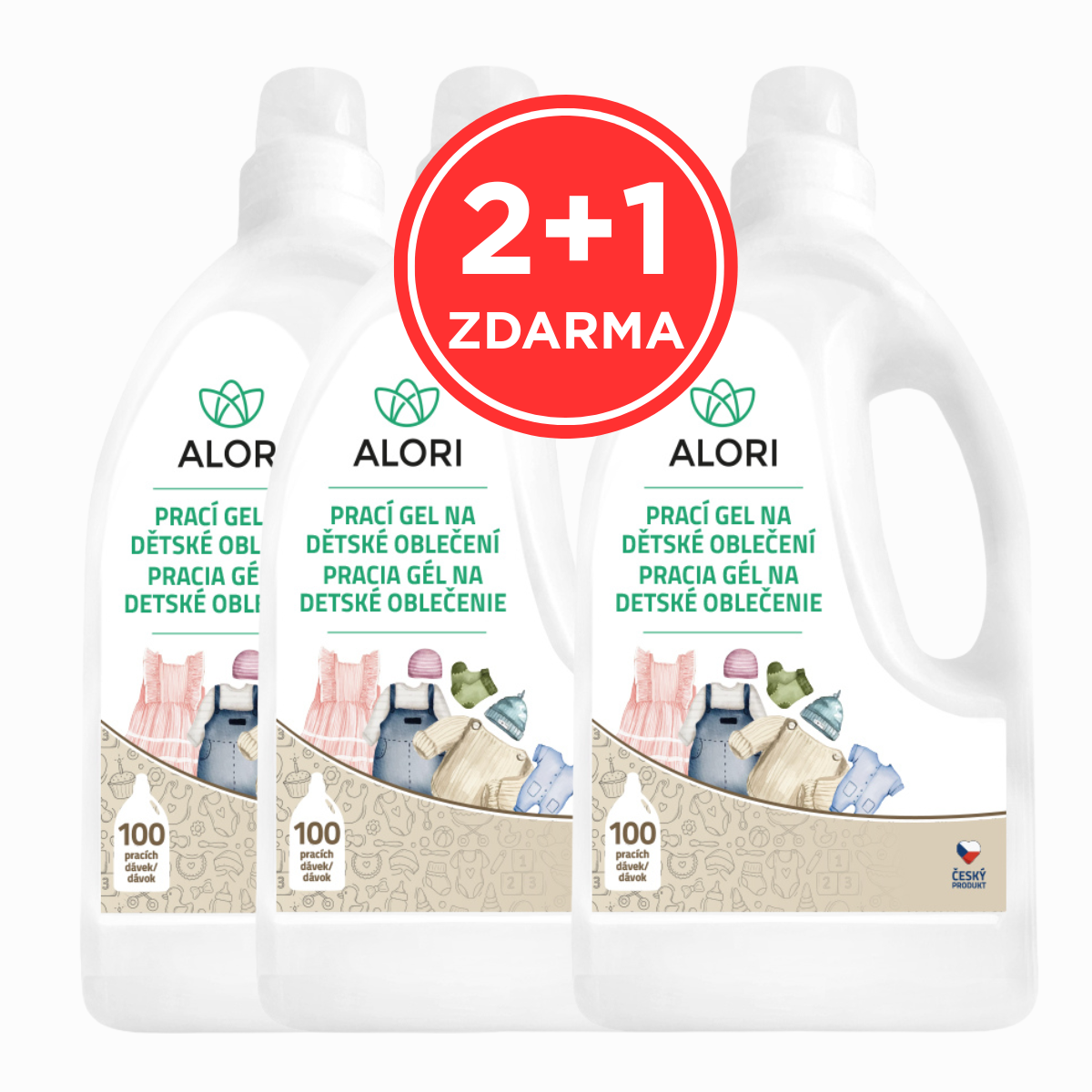 Gel za pranje otroških oblačil 3 l 2+1 gratis